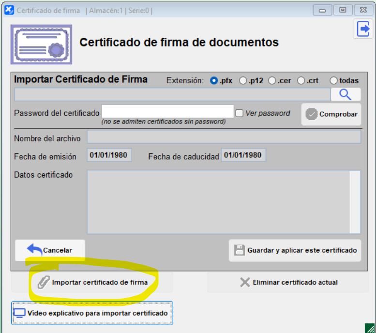 Incorpora certificado