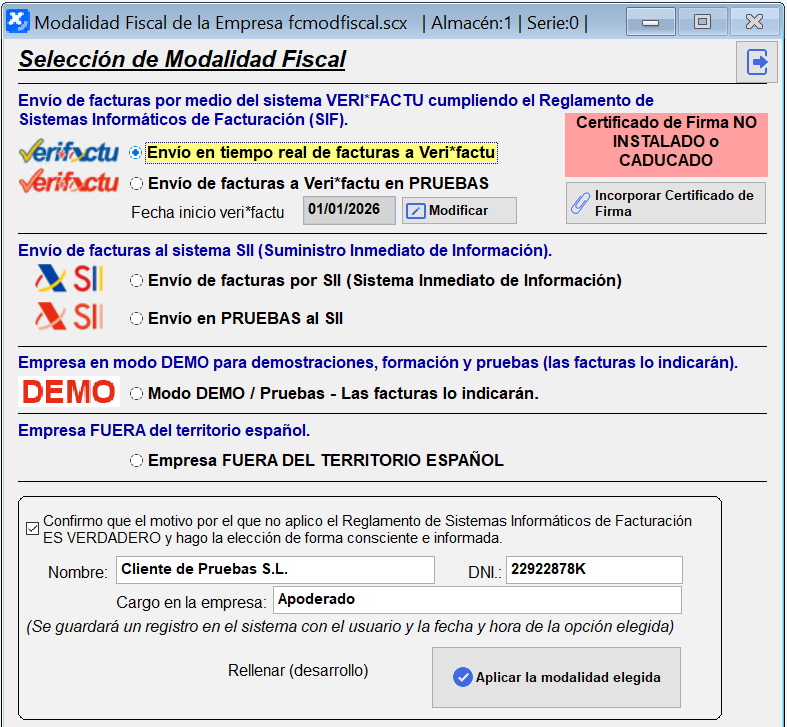 Modalidades fiscales en XgestEvo