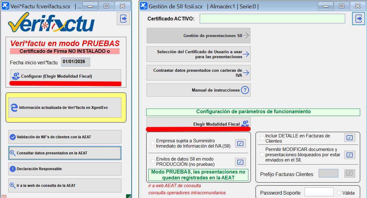 Modalidades fiscales en XgestEvo